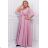 Women's Plus Size (42-46) Long Elegant Party Sleeveless Dress POLISH FASHION PMLBC23265-10 pink 44
