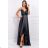 Women's Plus Size (42-46) Long Elegant Party Sleeveless Dress POLISH FASHION PMLBC23265-10 black 36
