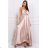 Women's Plus Size (42-46) Long Elegant Party Sleeveless Dress POLISH FASHION PMLBC23265-10 Golden 36