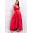 Women's Plus Size (42-46) Long Elegant Party Sleeveless Dress POLISH FASHION PMLBC23265-10 red 36