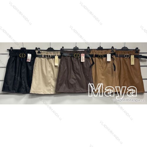 Women's Belted Leatherette Skirt (S-XL) ITALIAN FASHION IMWMY234133