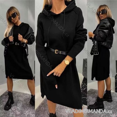 Women's Long Sleeve Knitted Dress (S/M ONE SIZE) ITALIAN FASHION IMWAK23CL5019