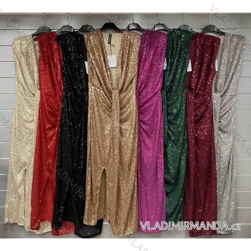 Women's Long Chiffon Short Sleeve Dress (S/M ONE SIZE) ITALIAN FASHION IMWGS231048