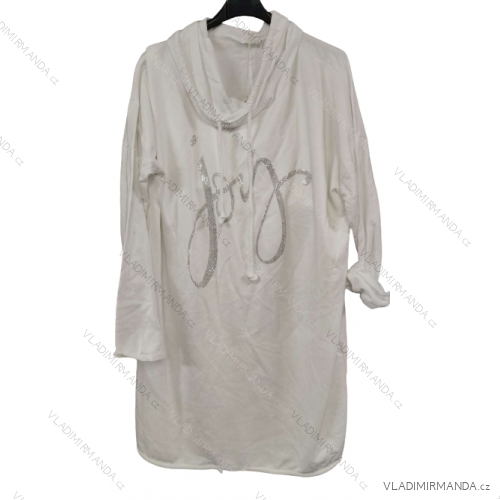 Women's Long Sleeve Hooded Sweatshirt Dress (M/L/XL ONE SIZE) ITALIAN FASHION IMB23205