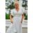 Women's Plus Size (42-46) Long Elegant Party Sleeveless Dress POLISH FASHION PMLBC23265-10 white 38
