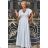 Women's Plus Size (42-46) Long Elegant Party Sleeveless Dress POLISH FASHION PMLBC23265-10 silver 44