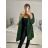 Women's Long Sleeve Lamb Coat (S/M ONE SIZE) ITALIAN FASHION IMWL22016 M / L Black and white