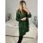 Women's Long Sleeve Lamb Coat (S/M ONE SIZE) ITALIAN FASHION IMWL22016 M / L Black and white