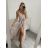 Women's Elegant Sparkly Sequin Strap Dress (S/M ONE SIZE) ITALIAN FASHION IMPLP2316560175 Old-pink S/M