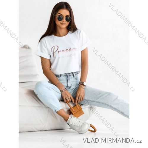 Women's Short Sleeve Oversized T-Shirt (L/XL ONE SIZE) ITALIAN FASHION IMD23807