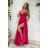 Women's Plus Size (42-46) Long Elegant Party Sleeveless Dress POLISH FASHION PMLBC23265-10 raspberry 34