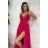 Women's Plus Size (42-46) Long Elegant Party Sleeveless Dress POLISH FASHION PMLBC23265-10 raspberry 34