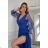 Women's Plus Size (42-46) Long Elegant Party Sleeveless Dress POLISH FASHION PMLBC23265-10 Royal blue 34