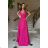 Women's Plus Size (42-46) Long Elegant Party Sleeveless Dress POLISH FASHION PMLBC23265-10 dark pink 34