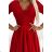 210-16 NICOLLE - dress with lace neckline and longer back - red