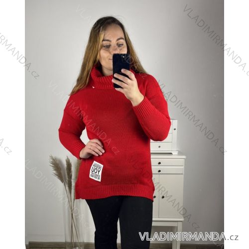 Women's Plus Size Knitted Extended Long Sleeve Sweater (2XL/3XL ONE SIZE) ITALIAN FASHION IM423758
