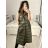 Women's elegant party long sleeve dress (S/M ONE SIZE) ITALIAN FASHION IM322282 M Brown