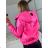 Women's Autumn Hooded Jacket (XS-XL) POLISH FASHION PMWC23B8219 Neon pink XS