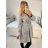 Women's Fluffy Coat (S/M ONE SIZE) ITALIAN FASHION IM723050 S/M Black and white