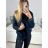 Šaty elegantní košilové dlouhý rukáv dámské (S/M ONE SIZE) ITALSKÁ MÓDA IMWY21734 dark blue S