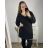 Women's Plus Size Warm Long Sleeve Dress (XL/2XL/3XL ONE SIZE) ITALIAN FASHION IM423575 3xl / 4xl black