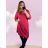 Šaty dlouhý rukáv dámské nadrozměr (UNI L/XXL) ITALSKÁ MÓDA IM4201151 dark pink 52