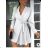 Women's Elegant Long Sleeve Dress (S/M ONE SIZE) ITALIAN FASHION IMWD233923 white S/M