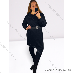 Women's Long Sleeve Knitted Dress With Belt (42,44,46,48,50) POLISH FASHION PMWHB23005-1/DU