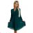 313-14 ISABELLE Pleated chiffon dress with a neckline - green