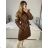 Women's Fluffy Long Sleeve Coat (S/M/L ONE SIZE) ITALIAN FASHION IMC23427 M / L black