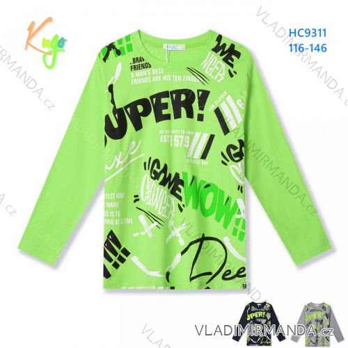 T-shirt long sleeve with sequins children adolescent girls (116-146) KUGO B3258