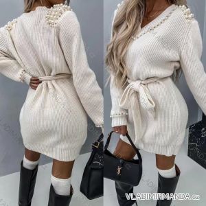 Women's Long Sleeve Knitted Dress (S/M ONE SIZE) ITALIAN FASHION IMWAK23CL5019