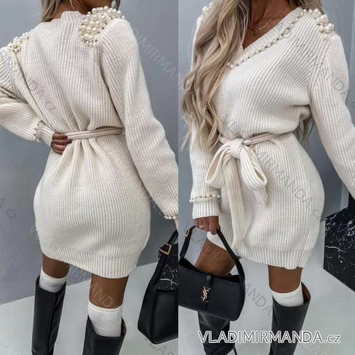 Women's Long Sleeve Knitted Dress (S/M ONE SIZE) ITALIAN FASHION IMWAK23CL5019