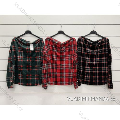 Women's Christmas Velvet Long Sleeve Tunic (S/M ONE SIZE) ITALIAN FASHION IMWY234323