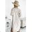 486-2 Cardigan - sweater cape with a longer back in openwork diamonds - Beige