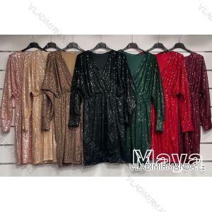 Šaty elegantní krátké dlouhý rukáv dámské (S/M ONE SIZE) ITALSKÁ MÓDA IMWC217235