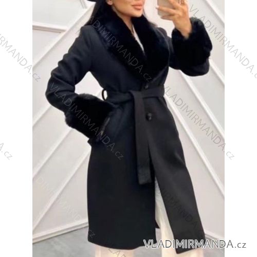 Women's Long Sleeve Fur Coat (S/M ONE SIZE) ITALIAN FASHION IMWAE234381
