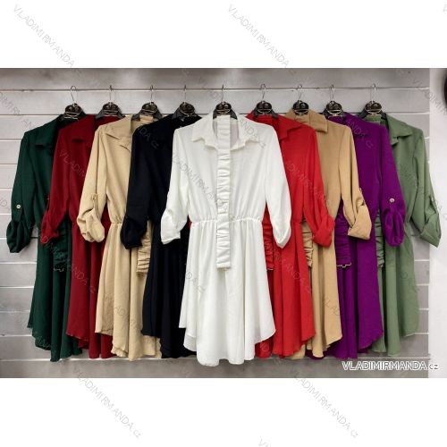 Women's Long Chiffon Short Sleeve Dress (S/M ONE SIZE) ITALIAN FASHION IMWGM23456