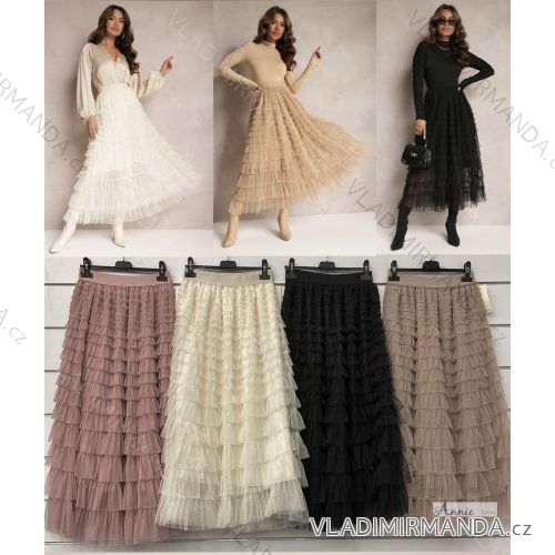 Women's Long Tulle Skirt (S/M ONE SIZE) ITALIAN FASHION IMWAD234403