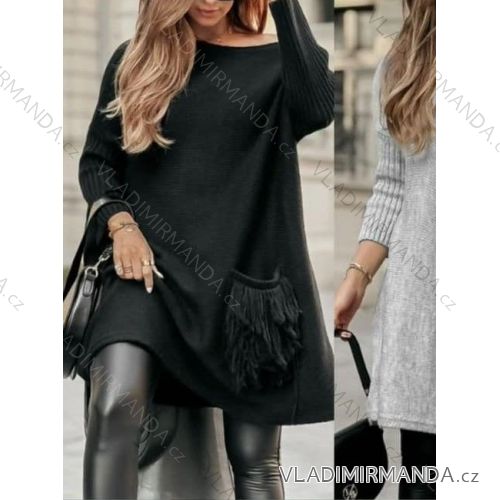 Women's Long Sleeve Knitted Sweater (S/M ONE SIZE) ITALIAN FASHION IMM22FD9073