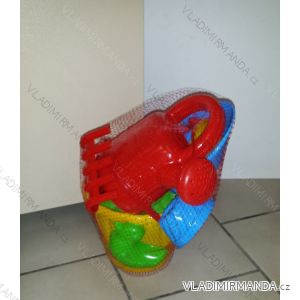 Set for small sand (bucket, strainer, scoop, rakes, jug, grandmothers) 0833
