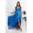 Women's Long Formal Short Sleeve Dress (36-54) POLISH FASHION PMLMR23ALICE blue 34