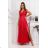 Women's Long Formal Short Sleeve Dress (36-54) POLISH FASHION PMLMR23ALICE red 34