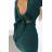 518-1 Comfortable sweater dress with a bow on the back - green