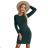 518-1 Comfortable sweater dress with a bow on the back - green