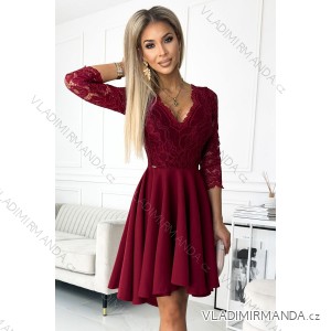 210-15 NICOLLE dress with longer back and neckline - burgundy color