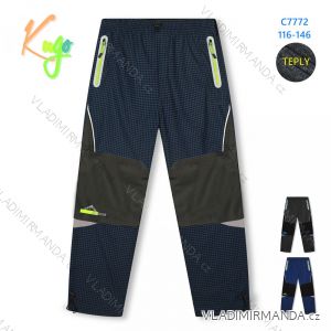 Outdoor pants insulated with fleece for children, boys (116-146) KUGO C7877K