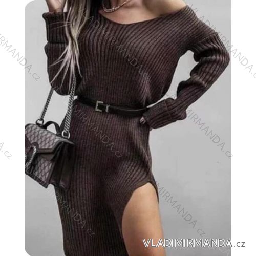 Women's Long Sleeve Knitted Dress (M/L ONE SIZEl) ITALIAN FASHION IMD23811