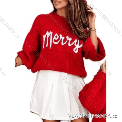 Women's Long Sleeve Knitted Sweater (S/M ONE SIZE) ITALIAN FASHION IMWAE23047