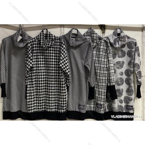 Women's Long Sleeve Hooded Sweatshirt Dress (S/M ONE SIZE) ITALIAN FASHION IMC22685